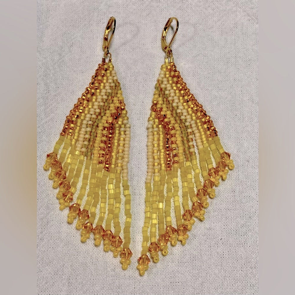 Sunny Days Stripes Beaded Earrings